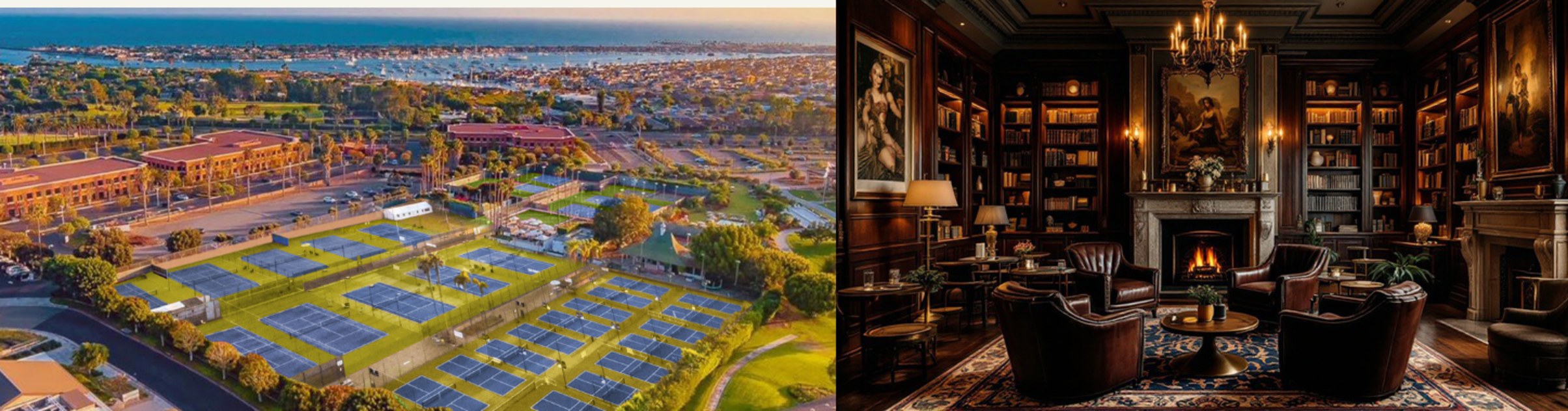 The Tennis & Pickleball Club at Newport Beach and EverClub members lounge